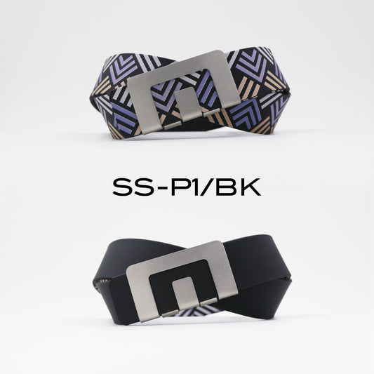 MIN BELT - SILVER BUCKLE, BLACK P1 STRAP